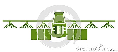 Tractor watering, soil and fertilizing field icon, irrigation tractor icon â€“ vector Stock Photo
